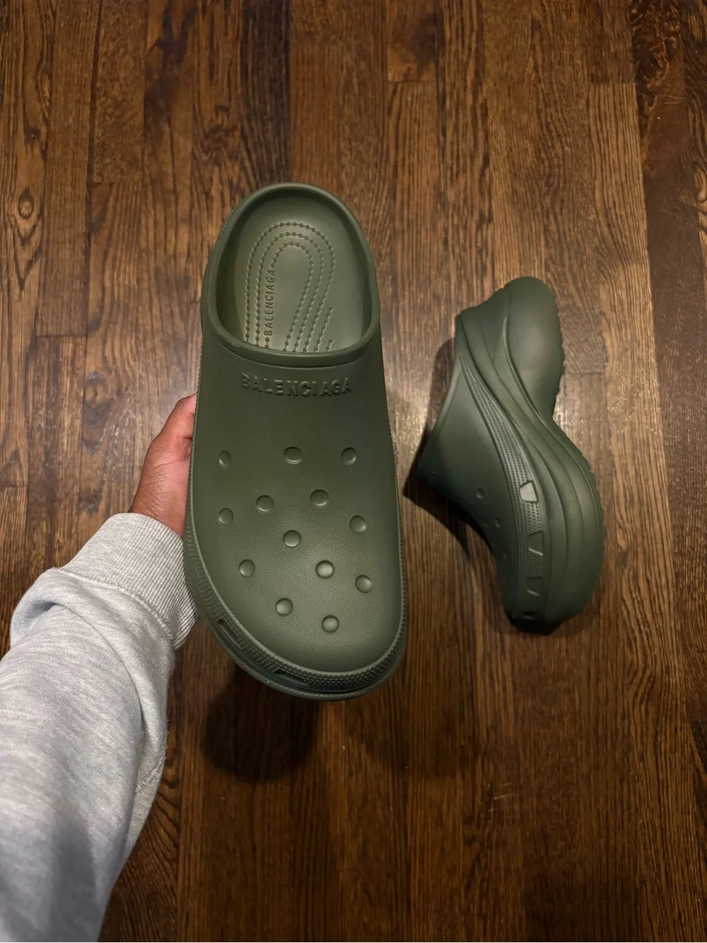 Balenciaga Green Slip-On Foam Clogs